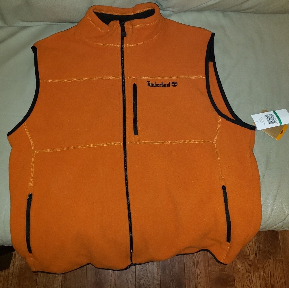 Men's Timberland Orange Fleece Vest